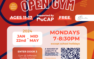 Flyer for Coach Nate's Open Gym Basketball program